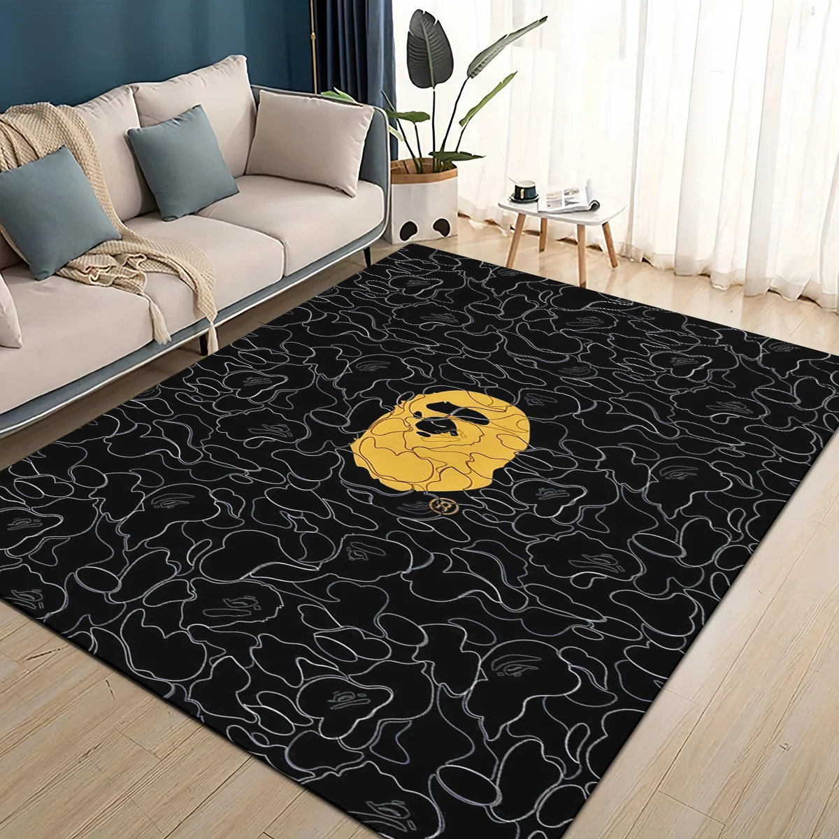 Home Decor Online Free - 2025 New Style B-BAPE Cartoon Rug