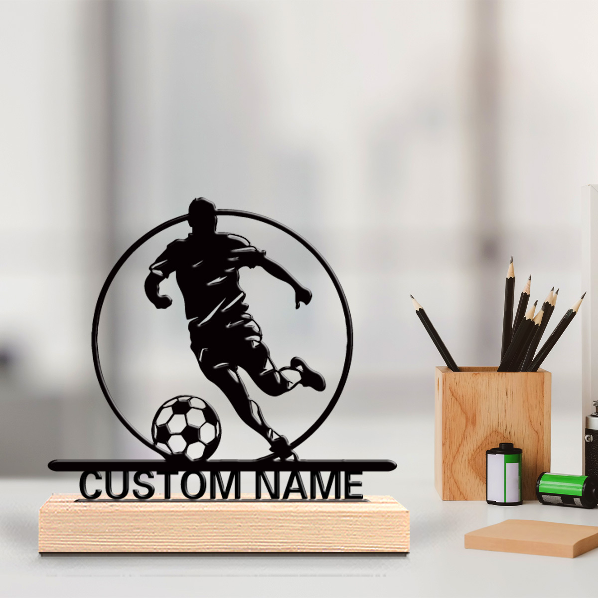 Home Decor Company - Custom Soccer Player Metal Statue with