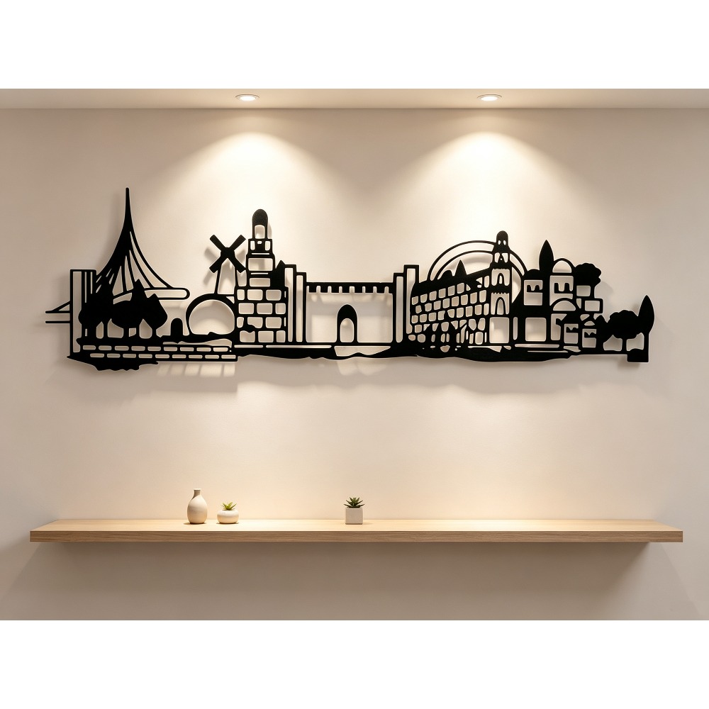 Home Decoration - CIFBUY Metal Wall Art Jerusalem Skyline