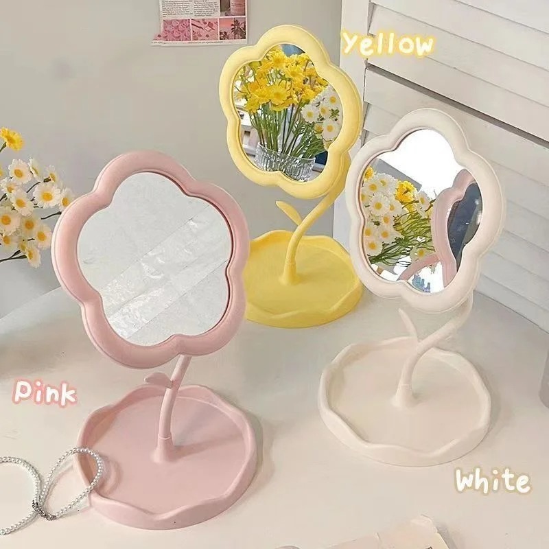 Home Decor Online Free - Mirror Desktop Flower Mirrors Creative Dormitory