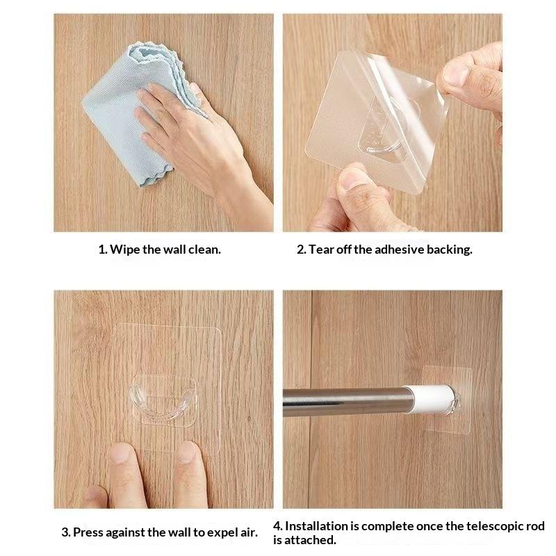 No Drill Transparent Self Adhe - Home Decor Curtain ulasan dan harga