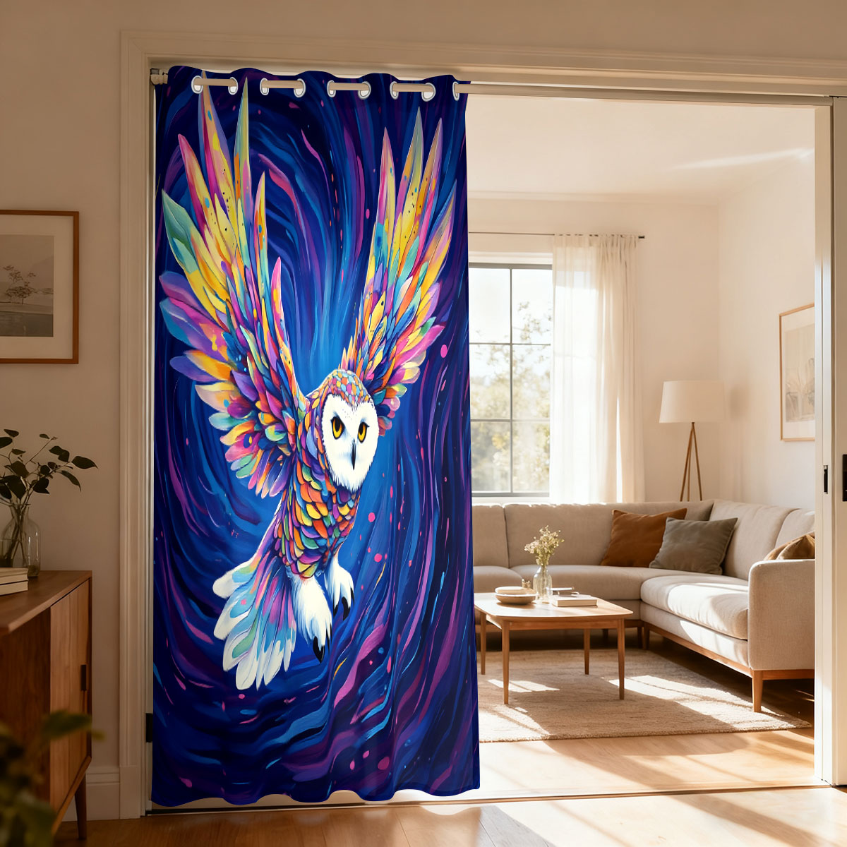 1PC Colorful Starry Sky Flying - Home Decor Curtain ulasan dan harga