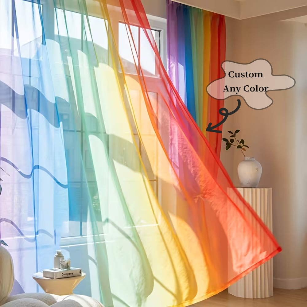 Custom 2D Flat 2pcs Sheer Curt - Home Decor Curtain ulasan dan harga