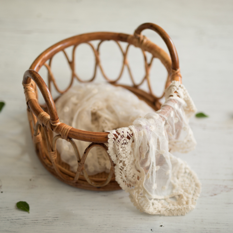 Baby Rattan Basket Newborn Pho - Home Decor Rattan ulasan dan harga