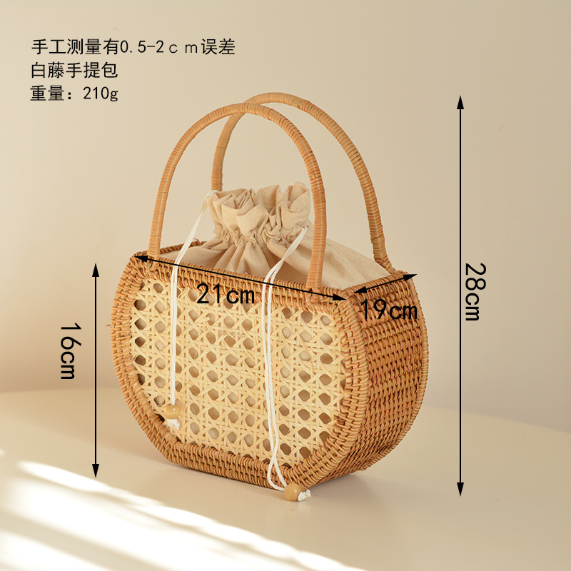 Casual Hollow Rattan Basket Ba - Home Decor Rattan ulasan dan harga
