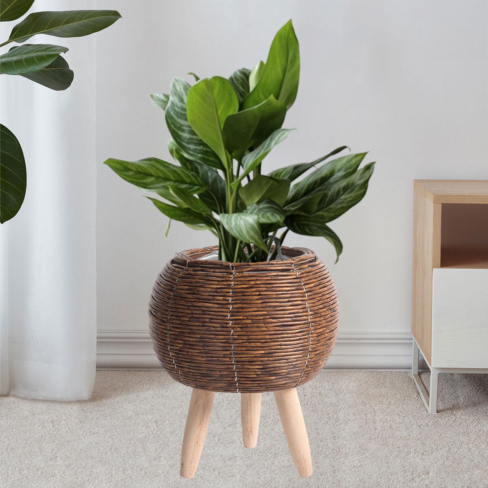 Woven Basket with Stand Indoor - Home Decor Rattan ulasan dan harga