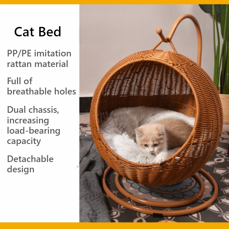 Rattan Hanging Cat Bed Soft Cu - Home Decor Rattan ulasan dan harga