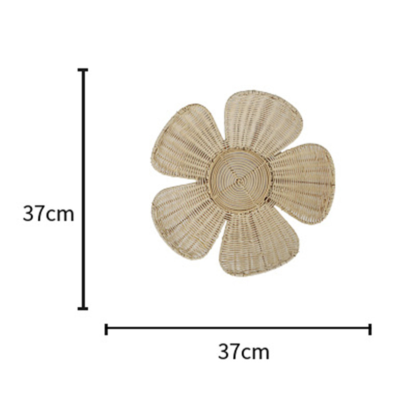 Nordic Woven Rattan Flower Wal - Home Decor Rattan ulasan dan harga
