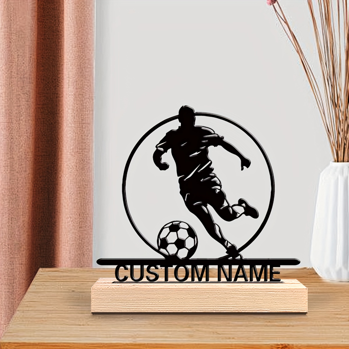 Custom Soccer Player Metal Sta - Home Decor Company ulasan dan harga