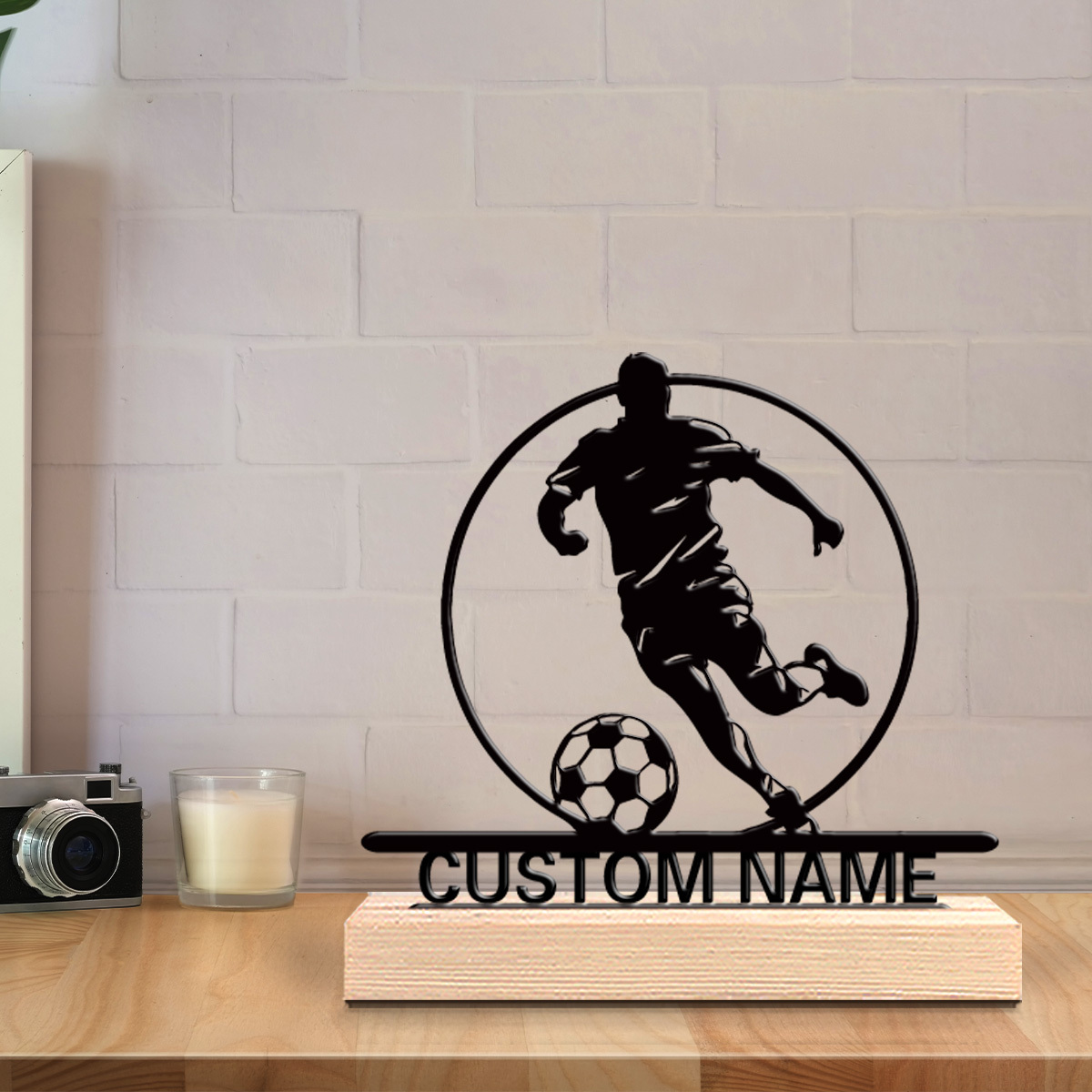 Custom Soccer Player Metal Sta - Home Decor Company ulasan dan harga
