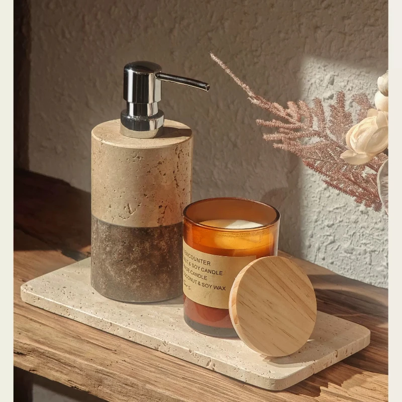 Travertine Bathroom Lotion Dis - Vanity Home Decor ulasan dan harga