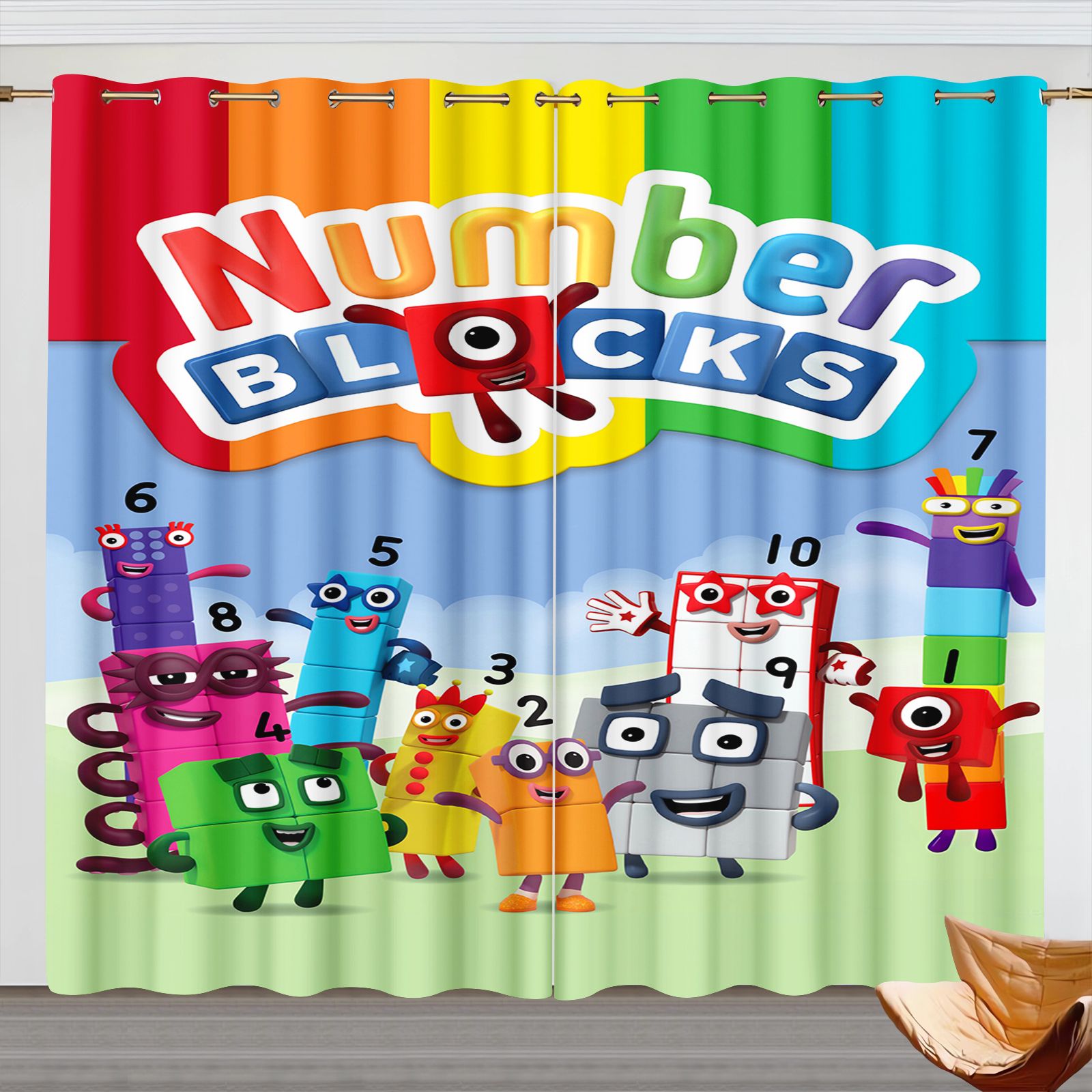 Numberblocks Cartoon Curtains, - Home Decor Curtain ulasan dan harga