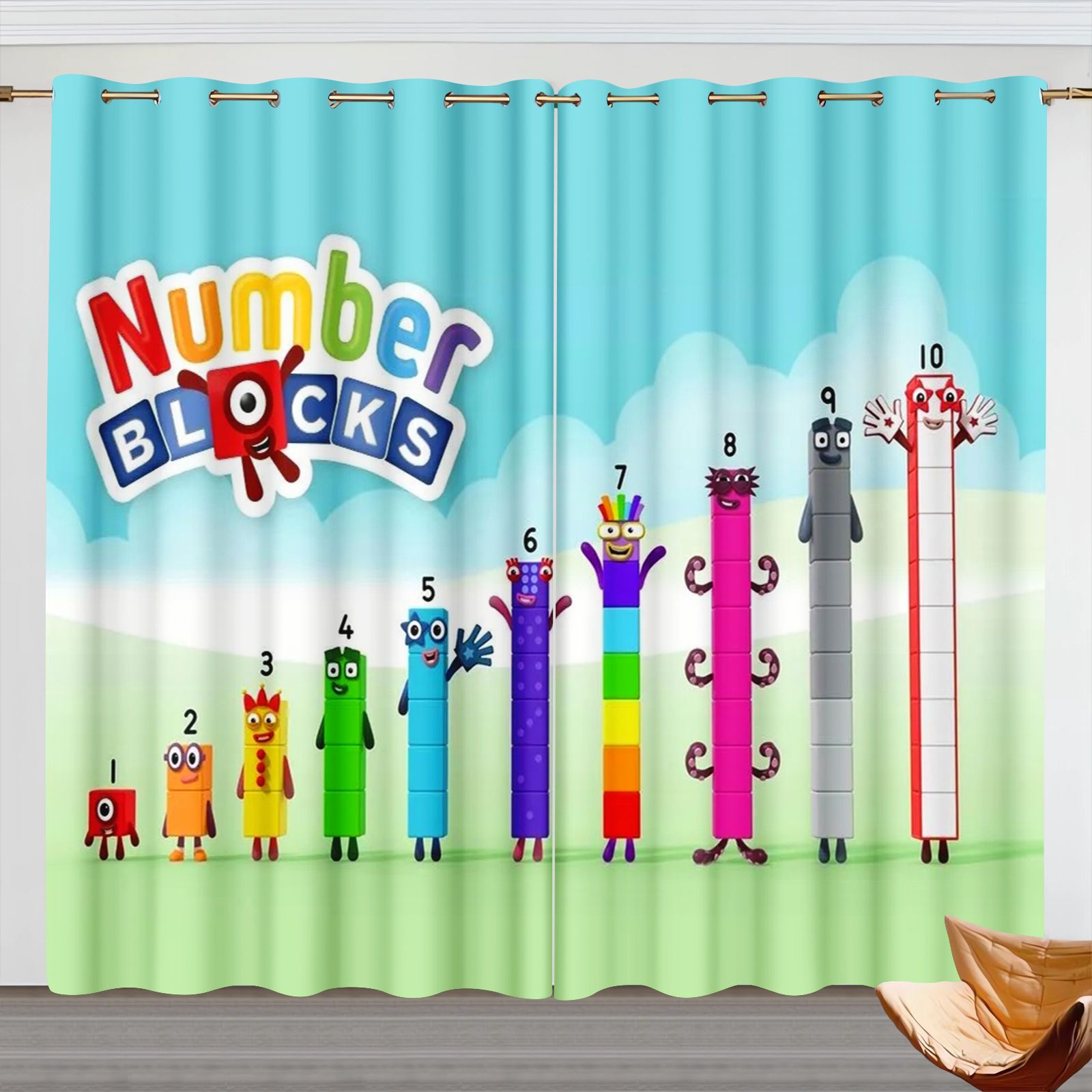 Numberblocks Cartoon Curtains, - Home Decor Curtain ulasan dan harga