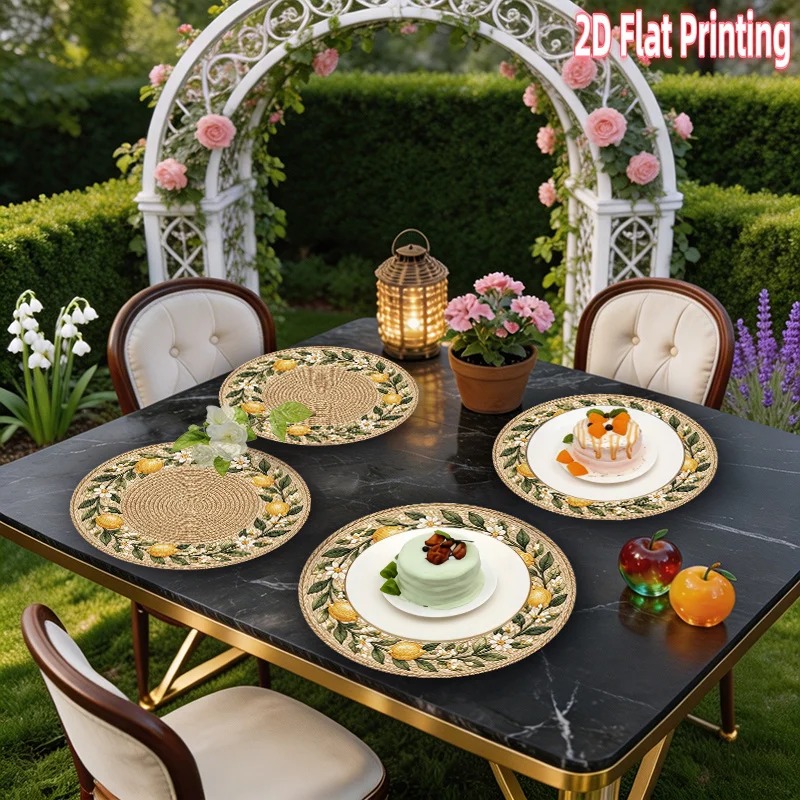 4-Piece 2D Printed Placemats - - Home Decor Rattan ulasan dan harga