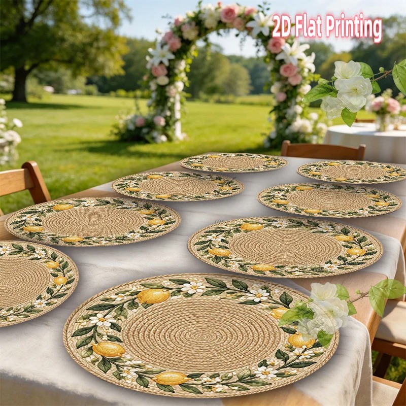 4-Piece 2D Printed Placemats - - Home Decor Rattan ulasan dan harga