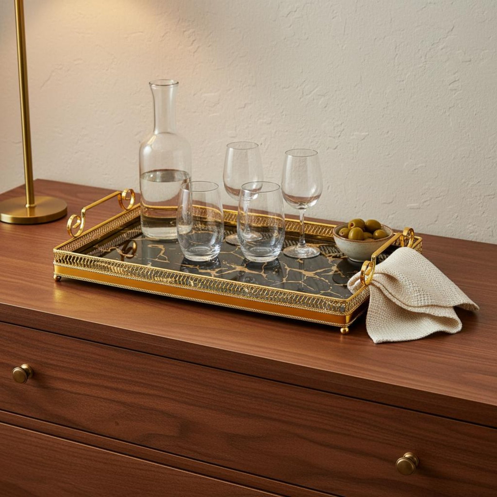 Decorative Mirror Tray Nordic  - Vanity Home Decor ulasan dan harga