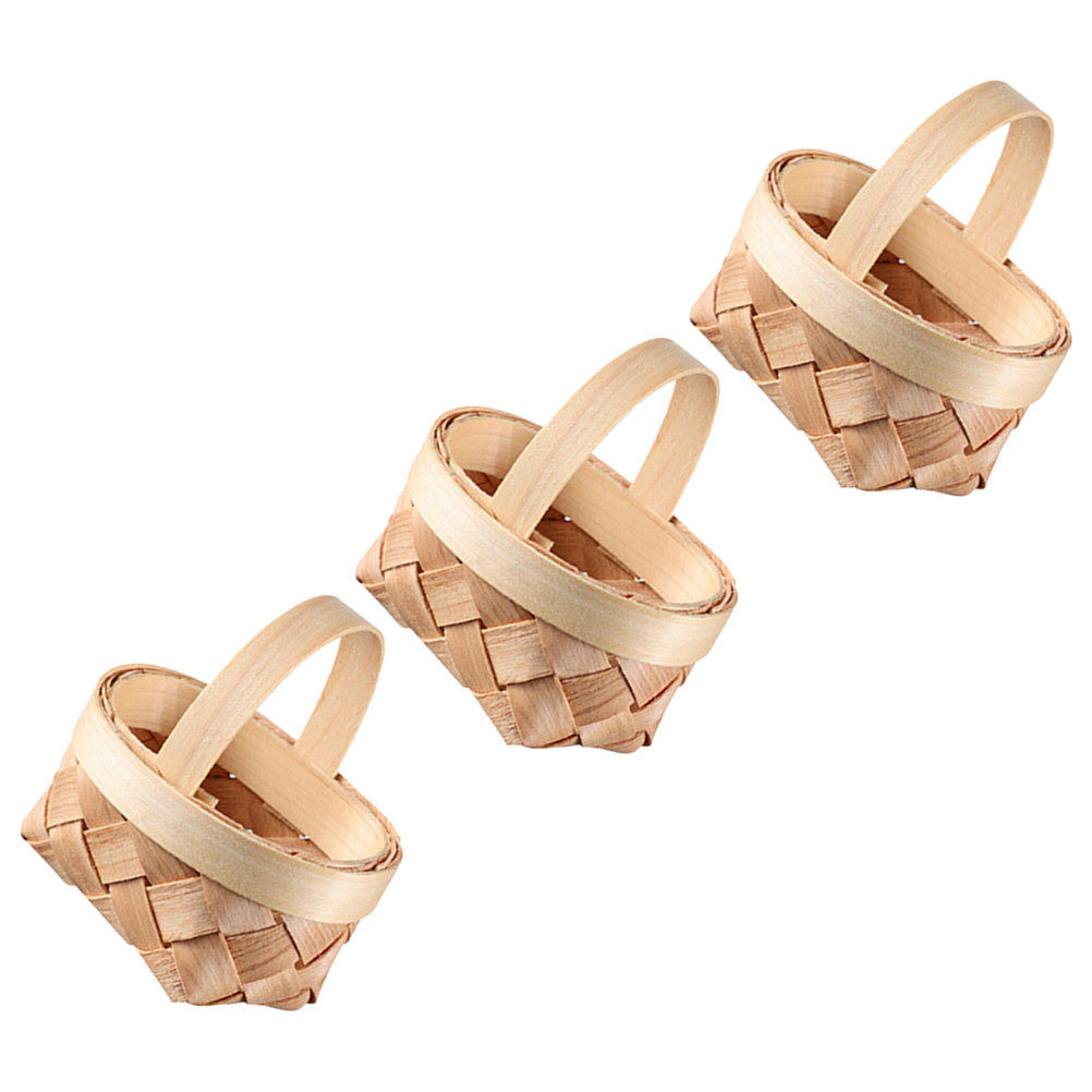 3Pcs Mini Woven Basket Handmad - Home Decor Rattan ulasan dan harga