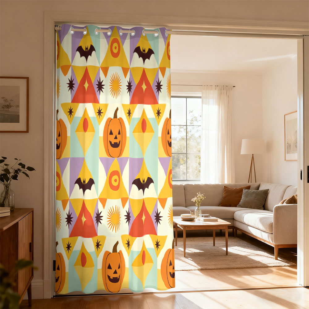 1pc Halloween pumpkin bat geom - Home Decor Curtain ulasan dan harga