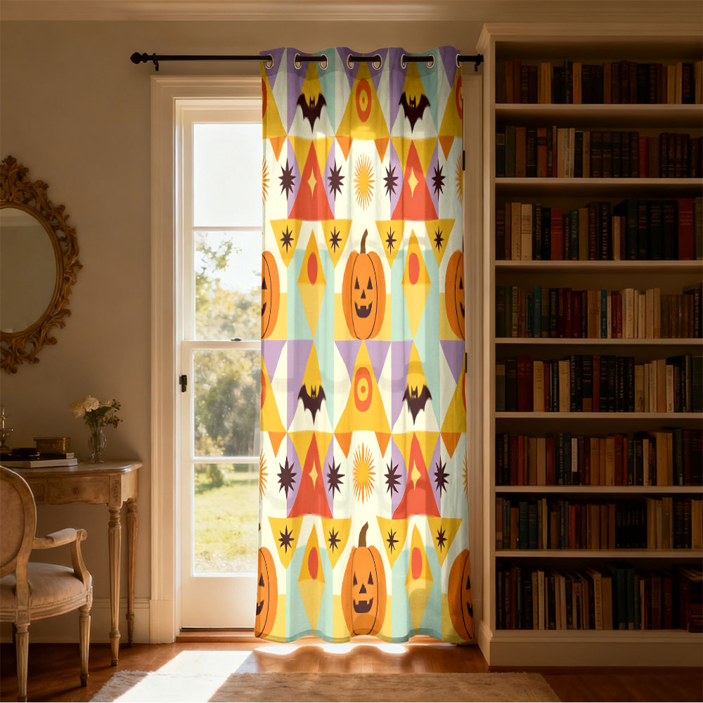 1pc Halloween pumpkin bat geom - Home Decor Curtain ulasan dan harga