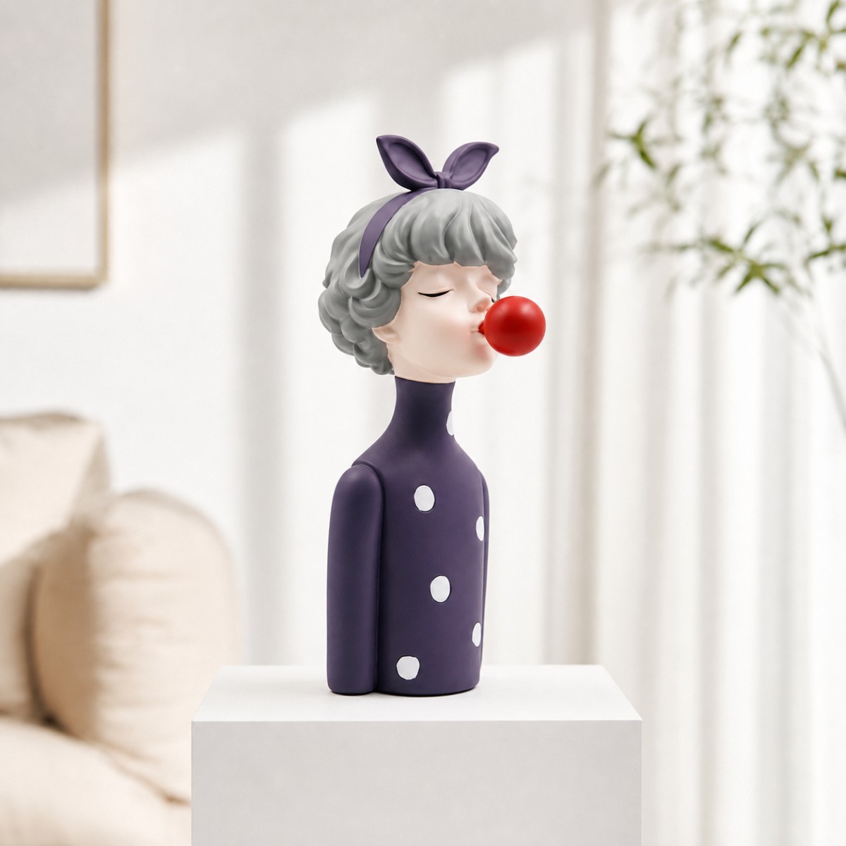 Nordic Bubble Gum Girl Resin F - Vanity Home Decor ulasan dan harga