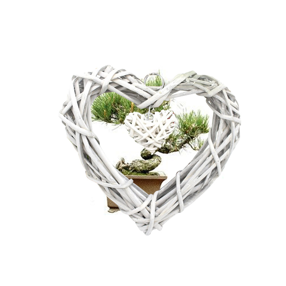 Rustic Love Heart Hanging Craf - Home Decor Rattan ulasan dan harga