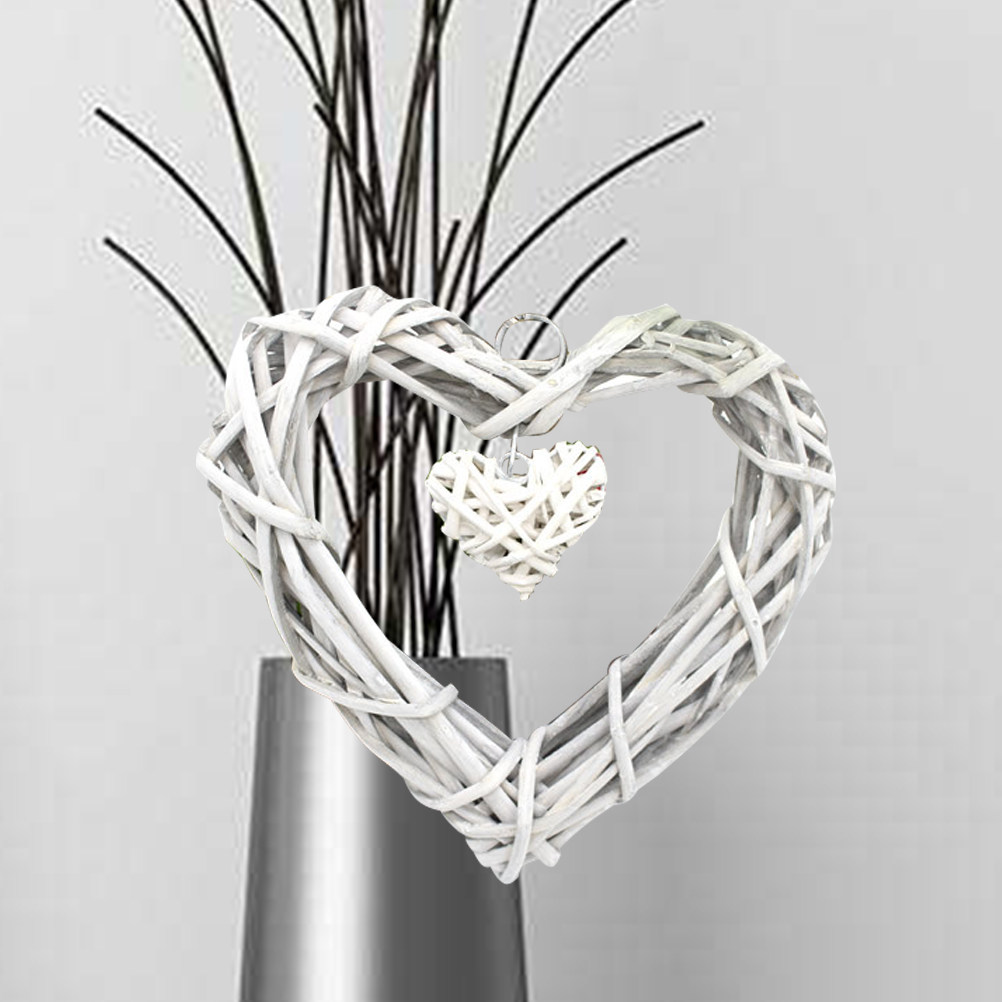 Rustic Love Heart Hanging Craf - Home Decor Rattan ulasan dan harga