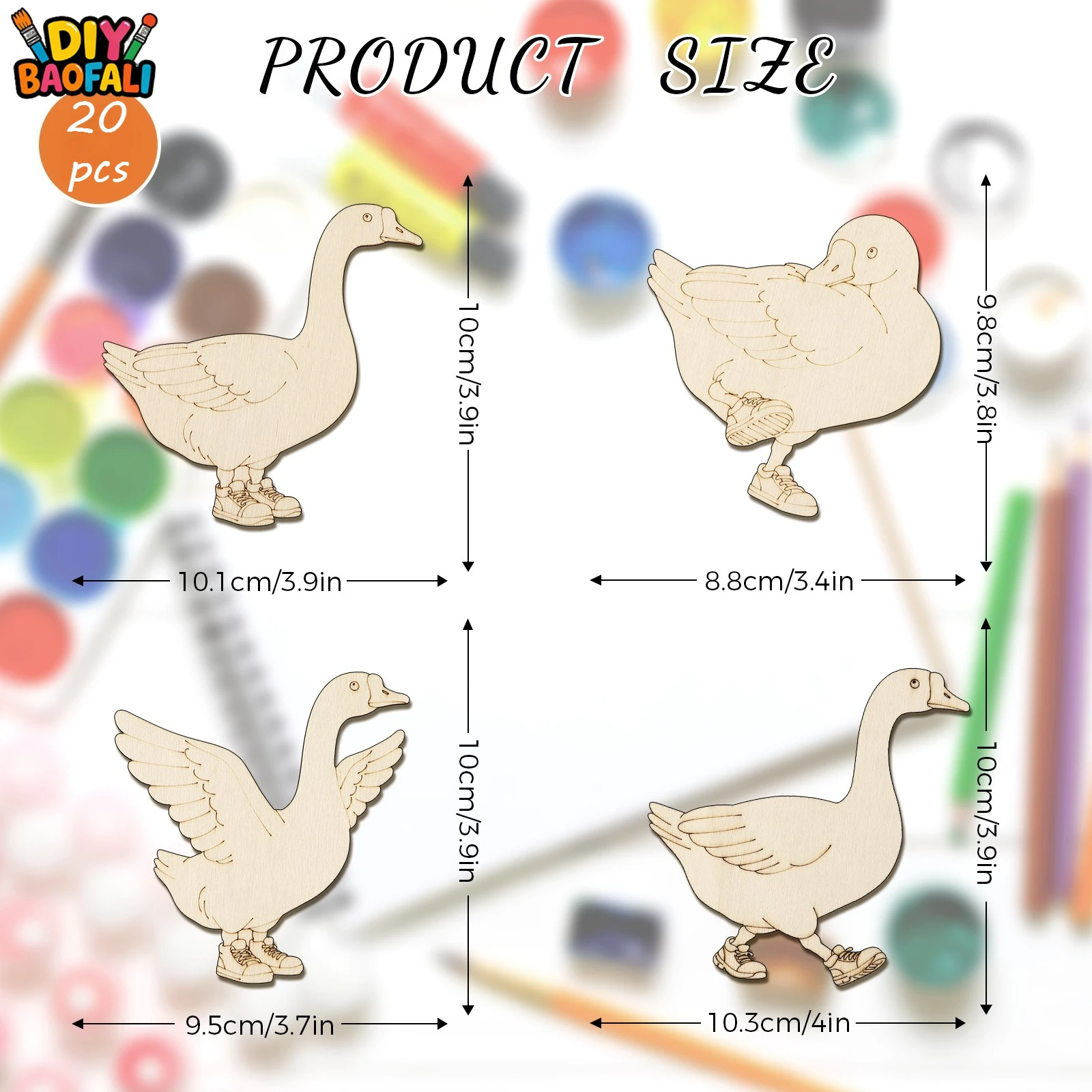 20pcs Unfinished Wooden Craft  - Home Decor Painting ulasan dan harga