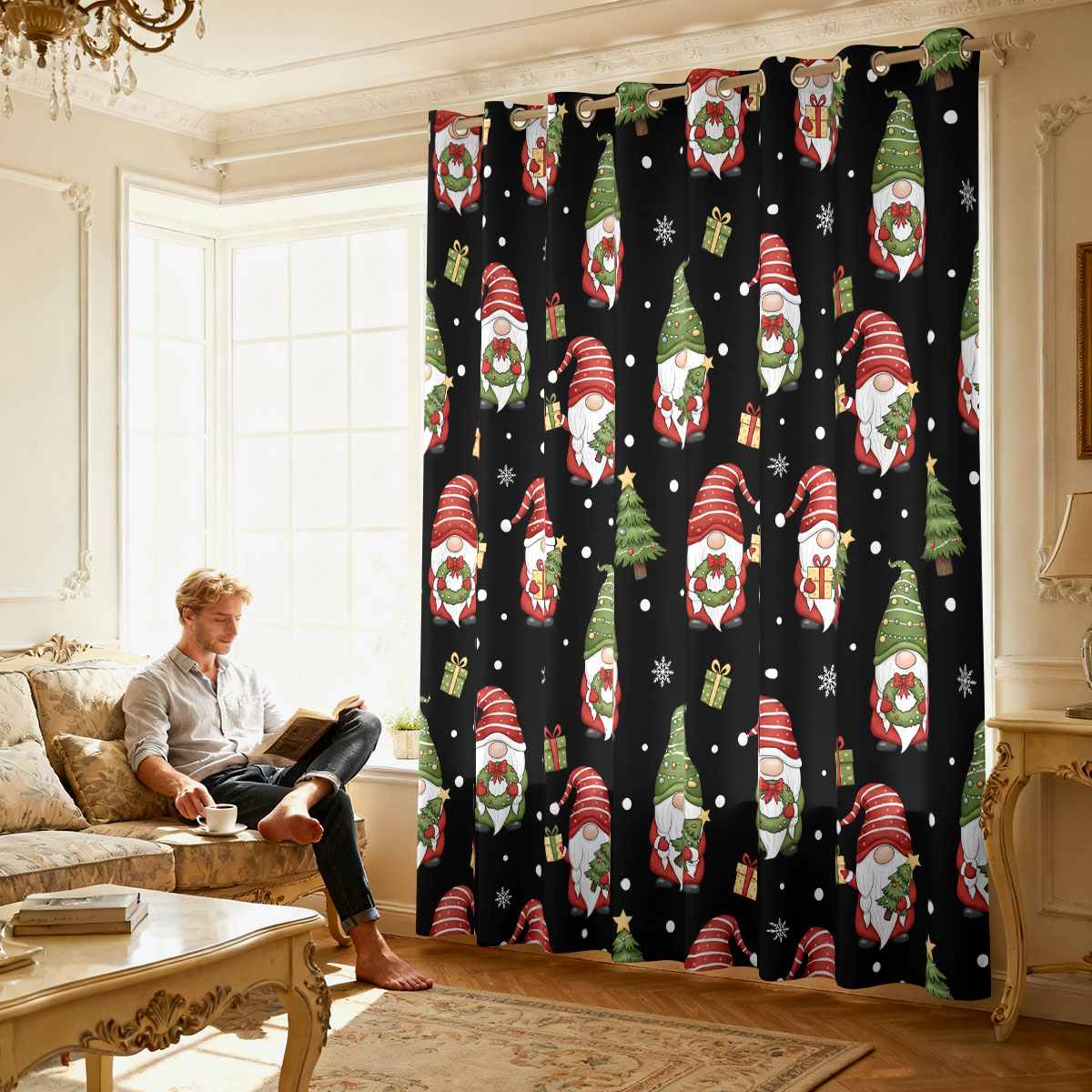 Christmas Dwarf Xmas Tree Gift - Home Decor Curtain ulasan dan harga